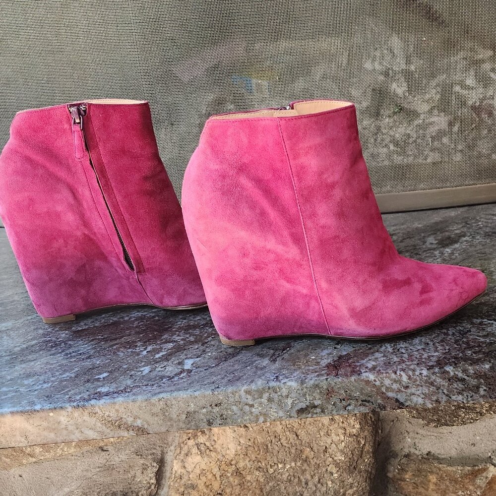 Cole Haan Winery Suede Wedge Verdi Bootie Size 8B - Picture 14 of 16